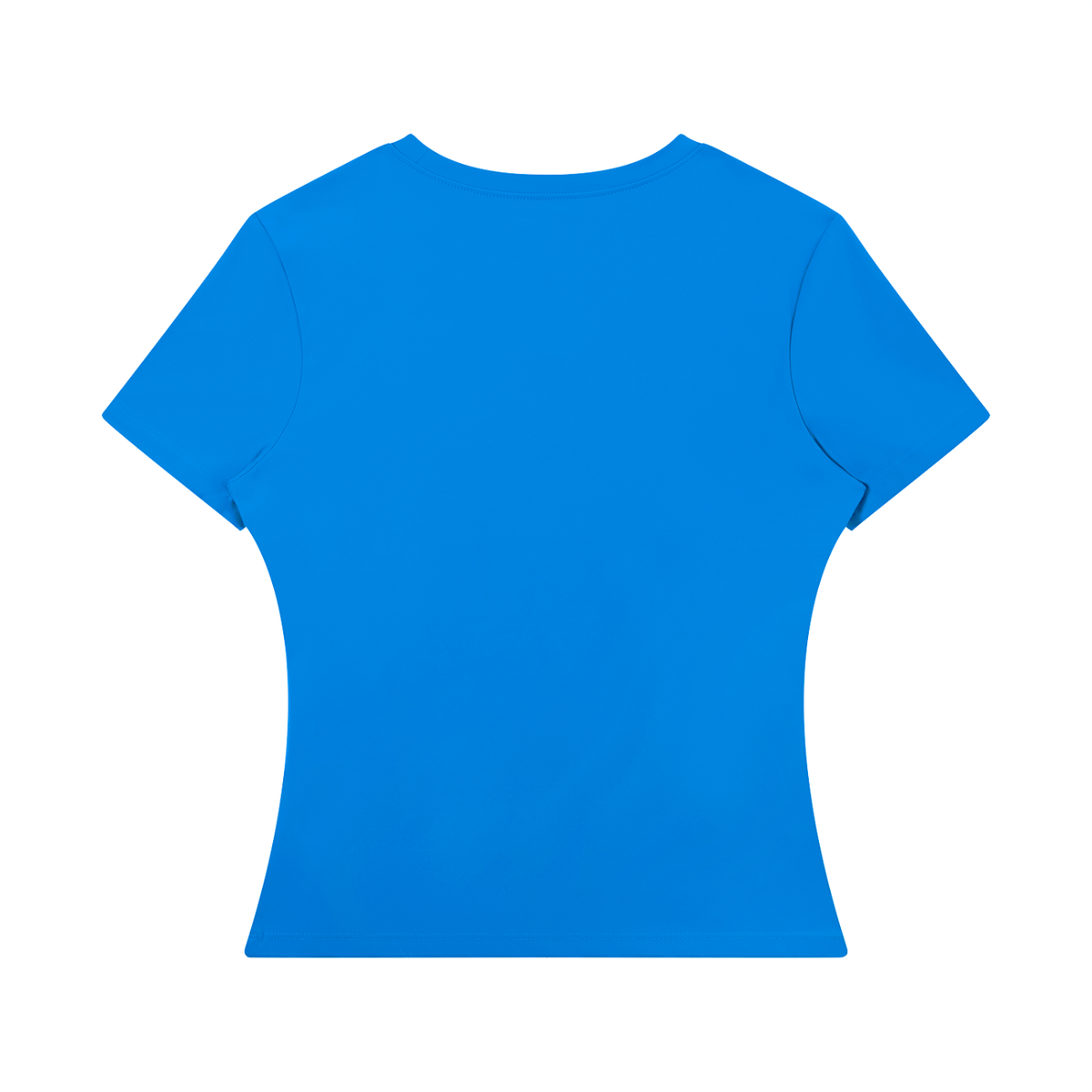 Women's Bodycon Nylon T-Shirt in colorful blue, alternate angle