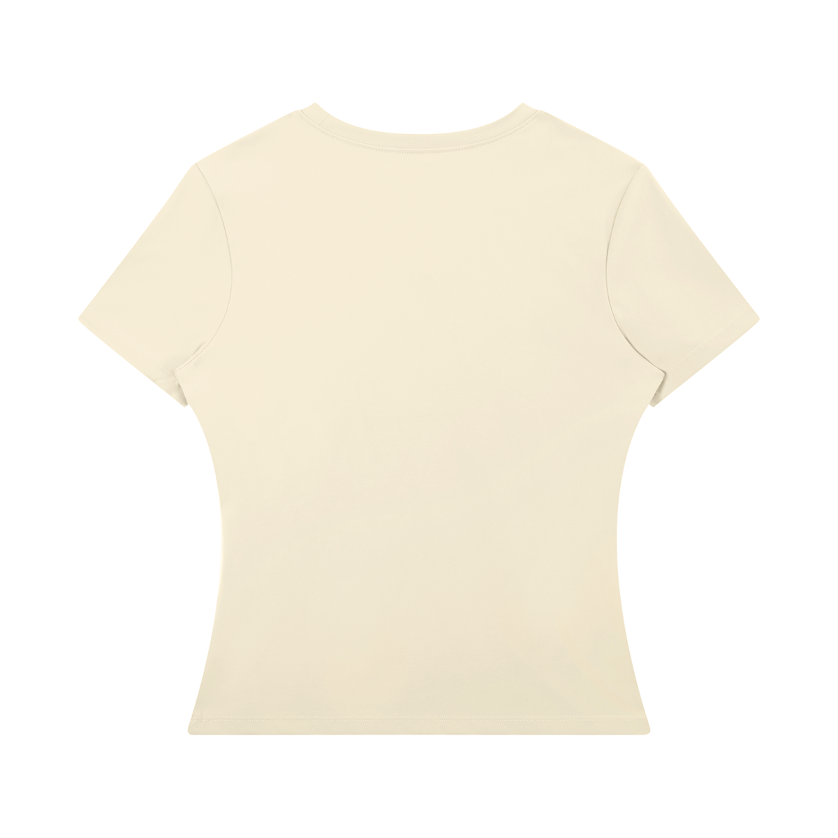 Women's Bodycon Nylon T-Shirt in light apricot, alternate angle