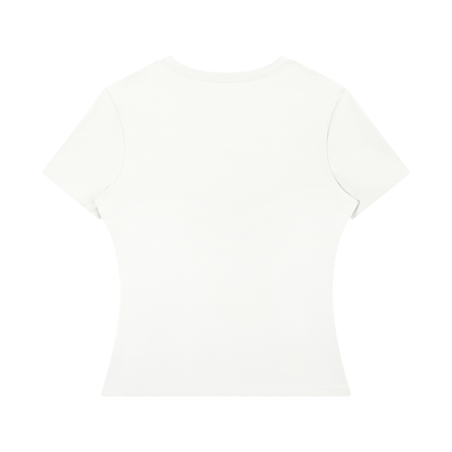 Women's Bodycon Nylon T-Shirt in white, alternate angle