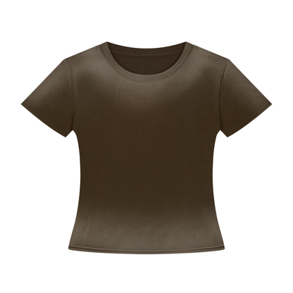 Women's Bodycon Sunfade Washed T-Shirt in brown