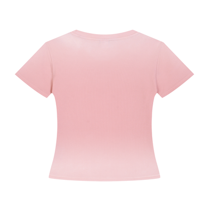 Women's Bodycon Sunfade Washed T-Shirt in pink, alternate angle