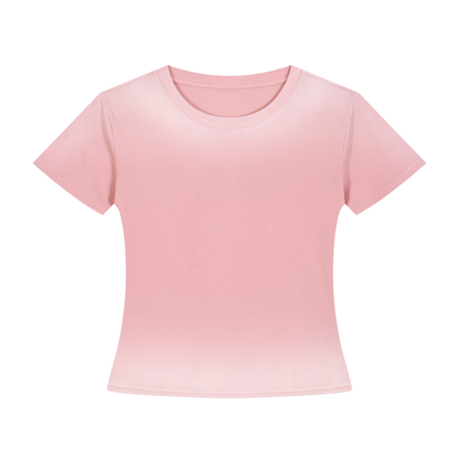 Women's Bodycon Sunfade Washed T-Shirt in pink