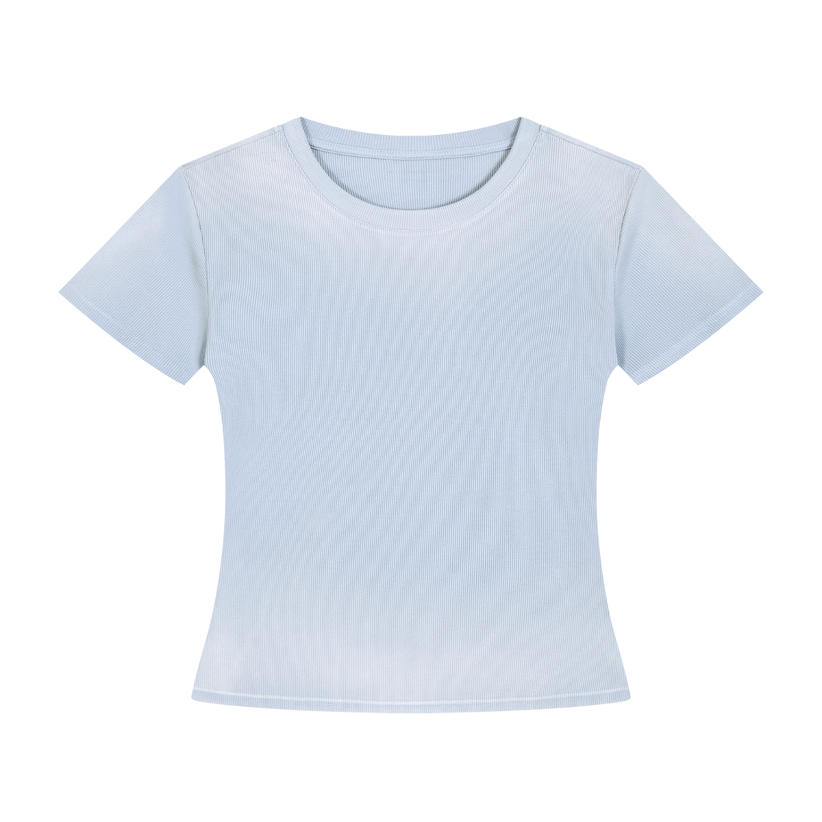 Women's Bodycon Sunfade Washed T-Shirt in sky blue