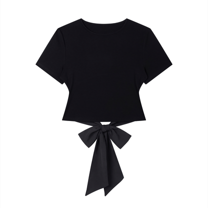 Women's Bodycon Tie-Back T-Shirt in black