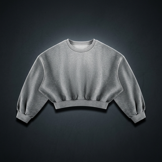 Women's Boxy Cropped Crewneck Sweatshirt