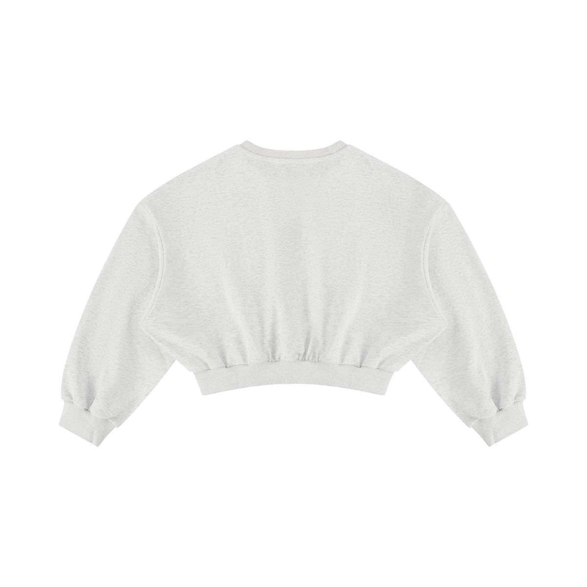 Women's Boxy Cropped Crewneck Sweatshirt in oat gray, alternate angle