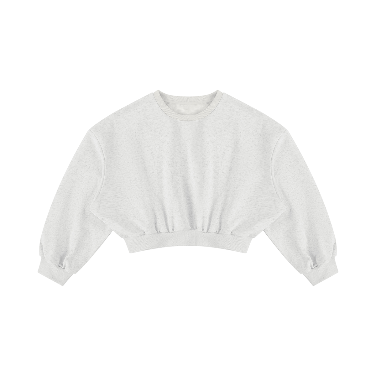 Women's Boxy Cropped Crewneck Sweatshirt in oat gray