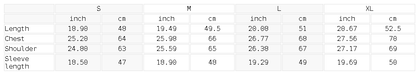 Size chart for the Women's Boxy Cropped Crewneck Sweatshirt