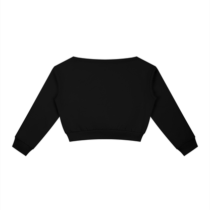 Women's Boxy Off-Shoulder Sweatshirt in black, alternate angle