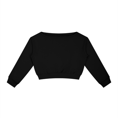 Women's Boxy Off-Shoulder Sweatshirt in black