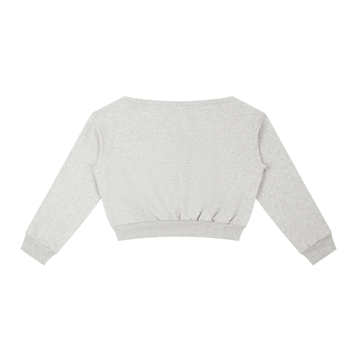 Women's Boxy Off-Shoulder Sweatshirt in flower gray, alternate angle