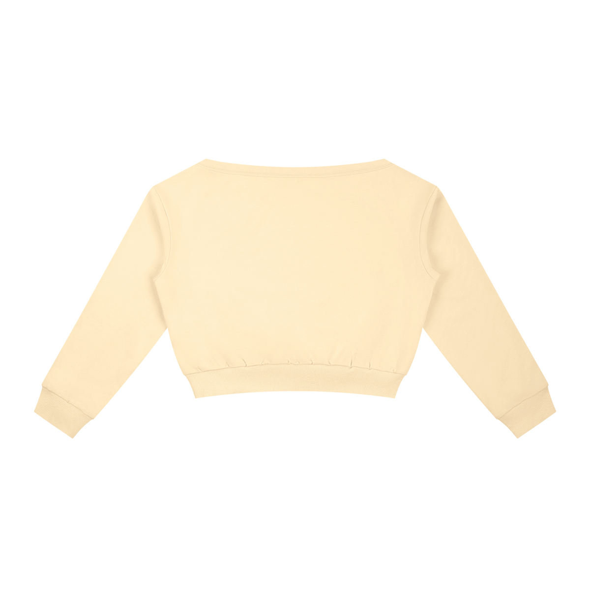 Women's Boxy Off-Shoulder Sweatshirt in light apricot, alternate angle