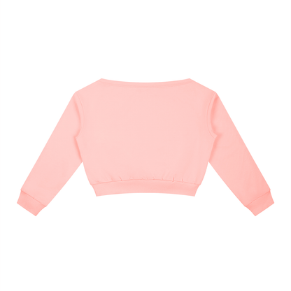 Women's Boxy Off-Shoulder Sweatshirt in pink, alternate angle