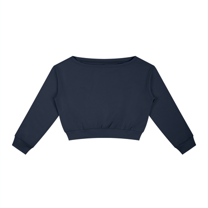 Women's Boxy Off-Shoulder Sweatshirt in royal blue