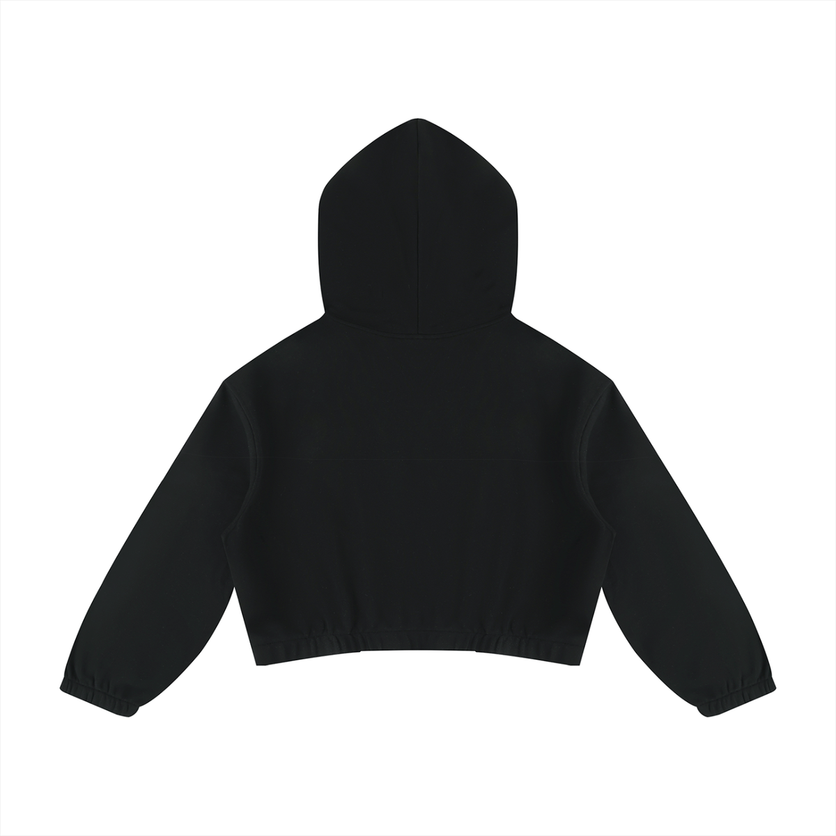 Women's Boxy Quarter-Zip Hoodie in black, alternate angle