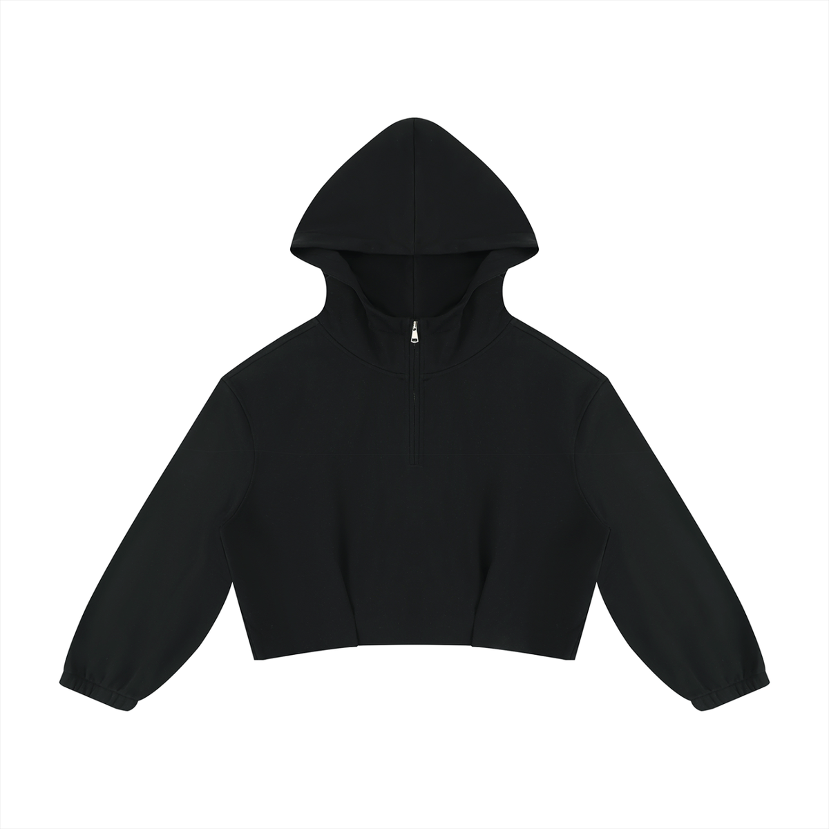 Women's Boxy Quarter-Zip Hoodie in black