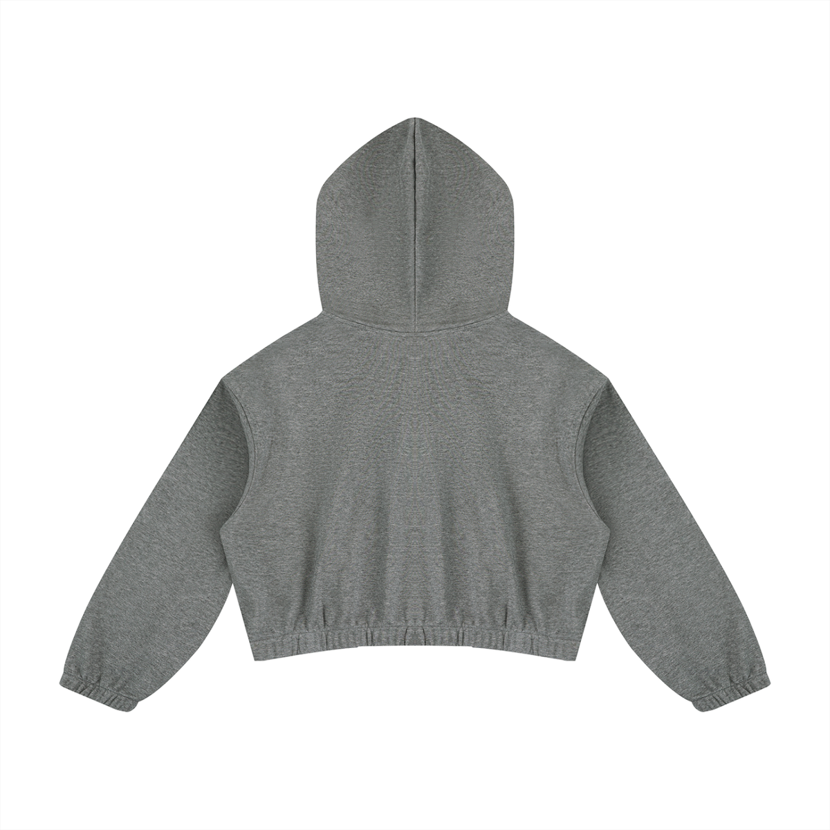 Women's Boxy Quarter-Zip Hoodie in flower gray, alternate angle