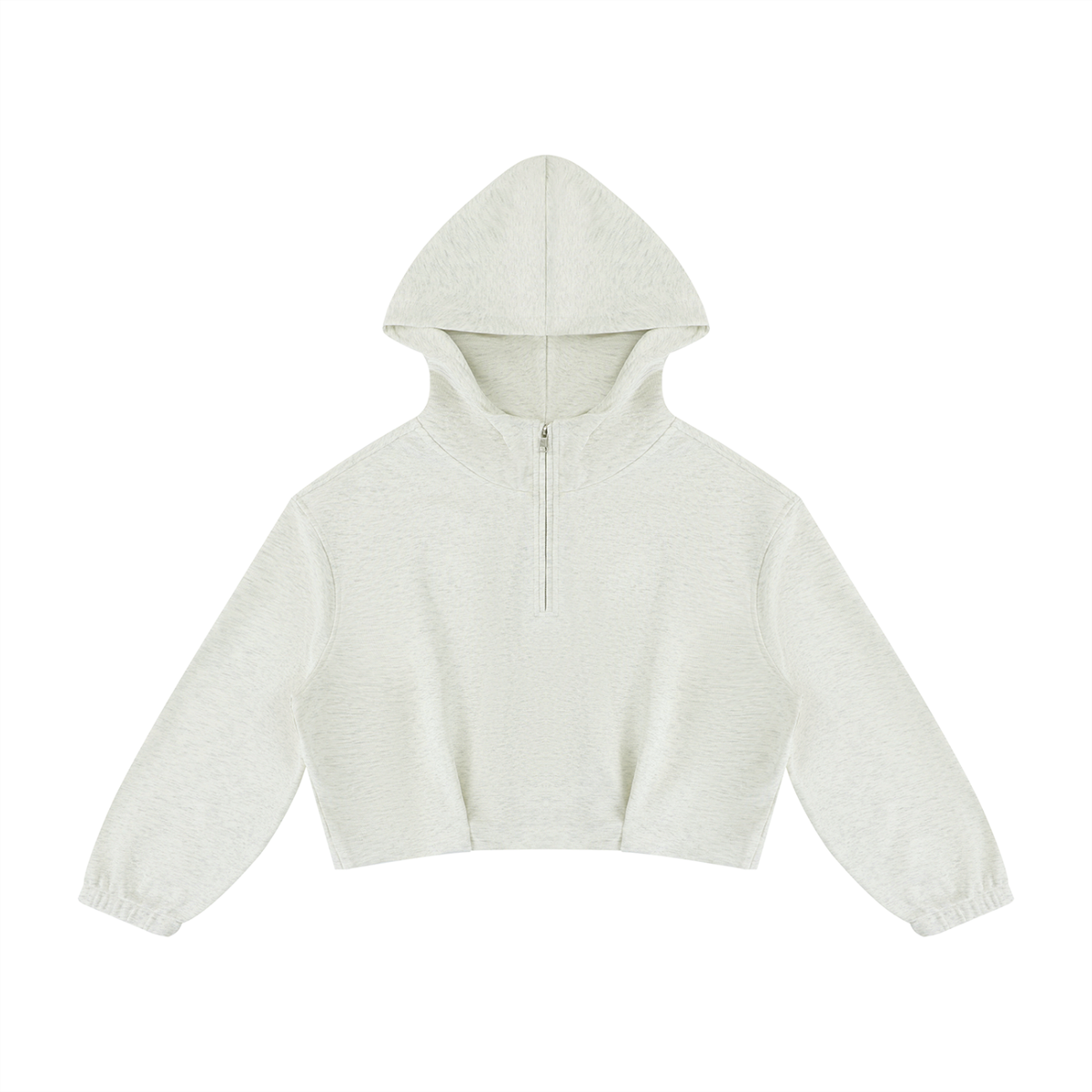 Women's Boxy Quarter-Zip Hoodie in oat gray