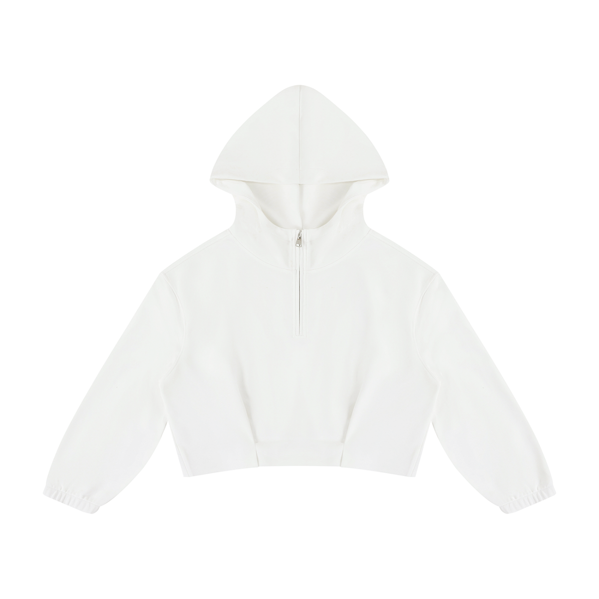 Women's Boxy Quarter-Zip Hoodie in white