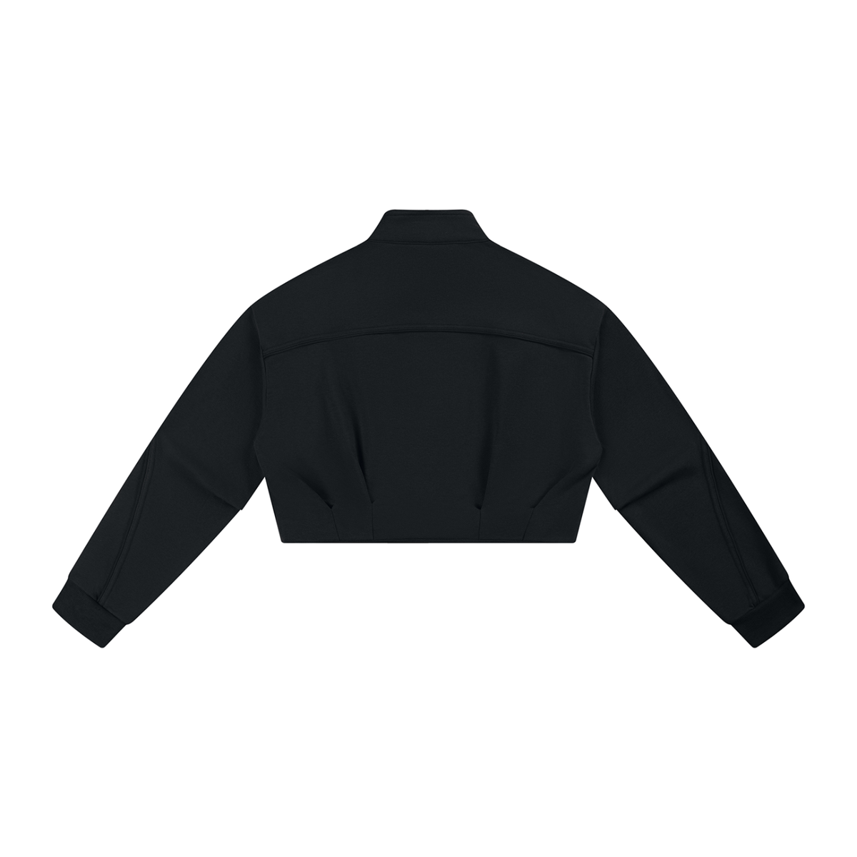 Women's Boxy Turtleneck Button Front Jacket in black, alternate angle
