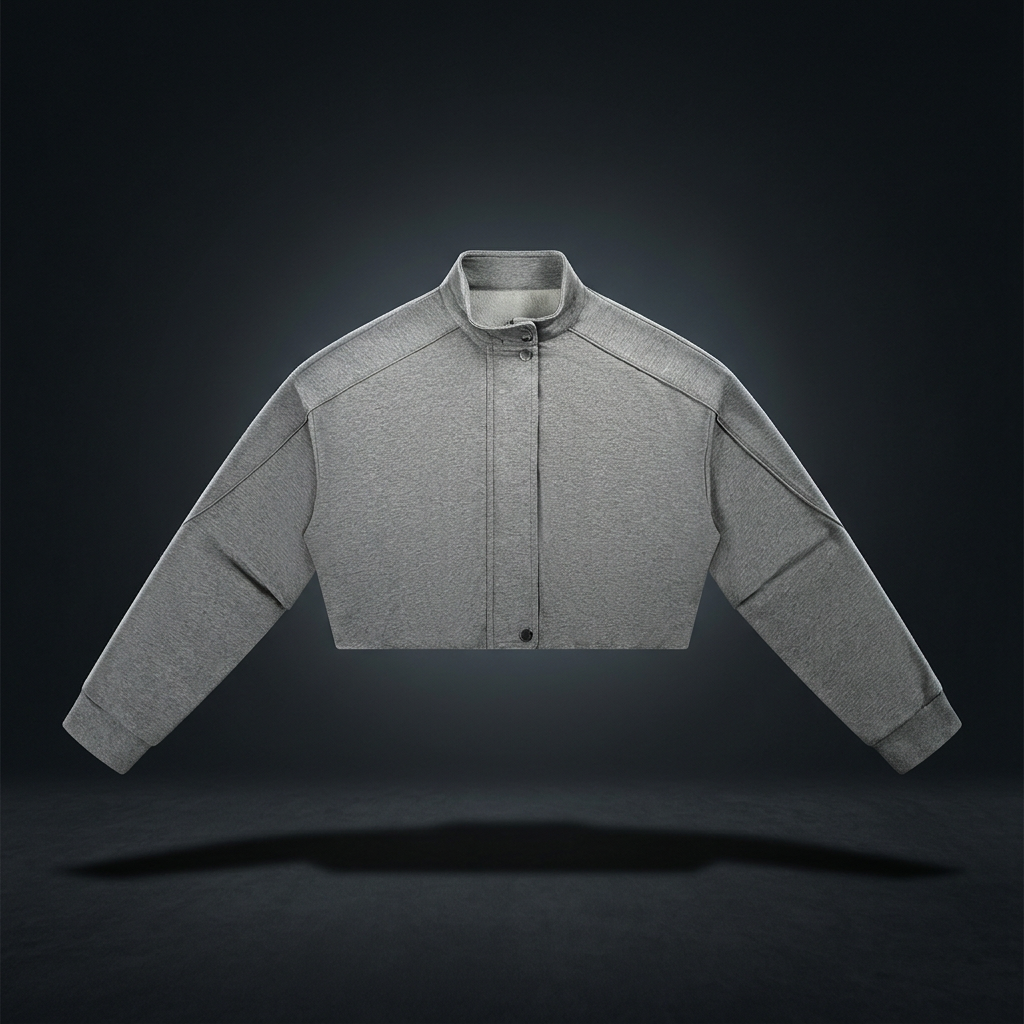 Women's Boxy Turtleneck Button Front Jacket