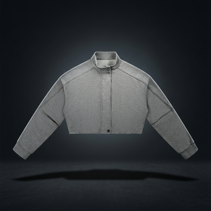 Women's Boxy Turtleneck Button Front Jacket