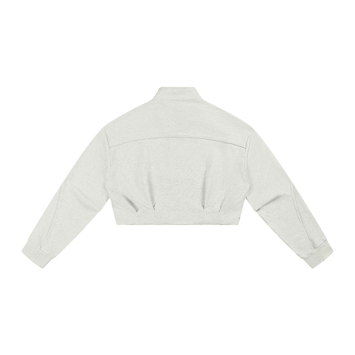 Women's Boxy Turtleneck Button Front Jacket in oat gray, alternate angle