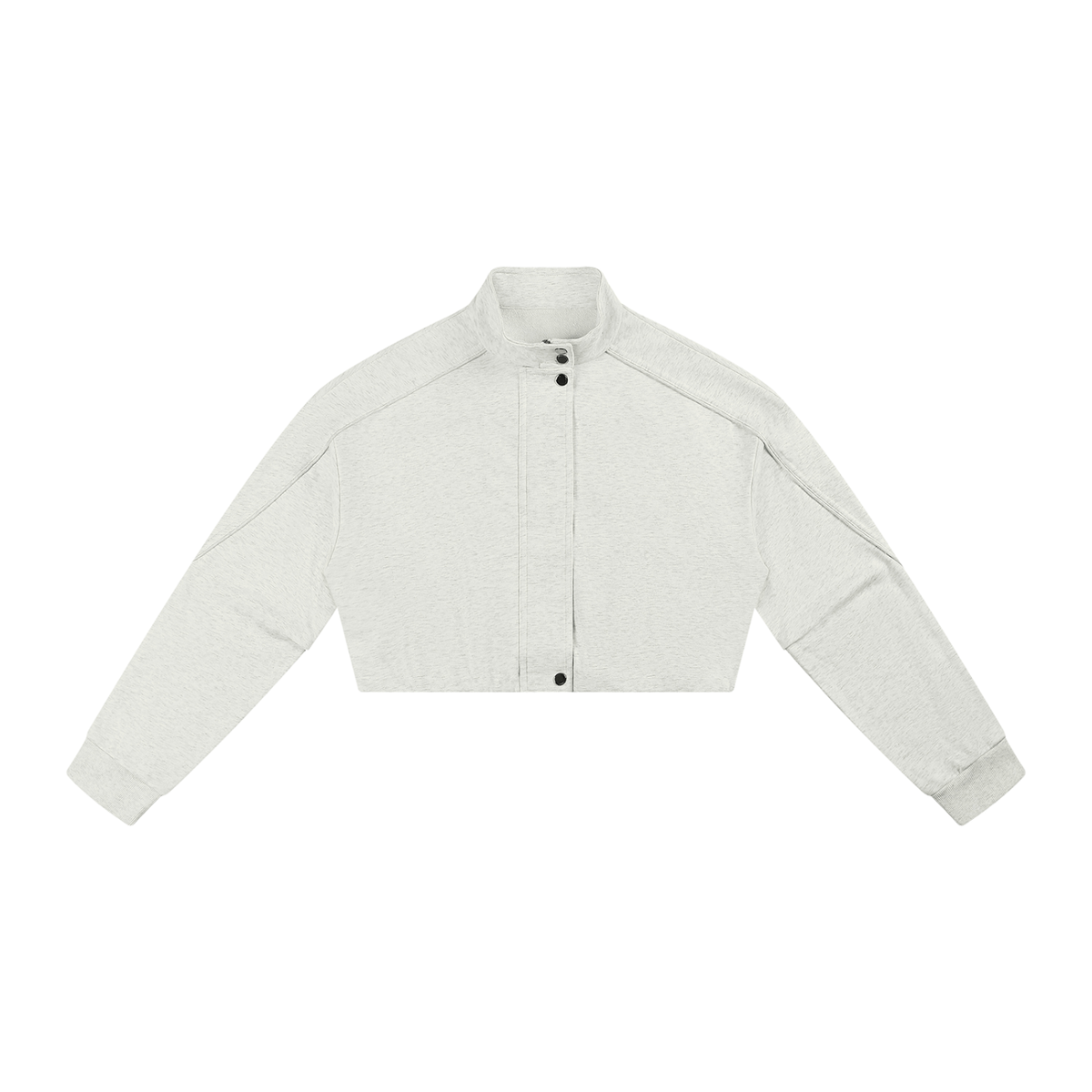 Women's Boxy Turtleneck Button Front Jacket in oat gray