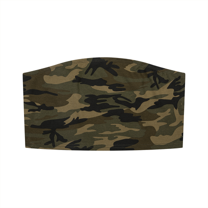 Women's Camo Cropped Tube Top in army green camo