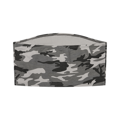 Women's Camo Cropped Tube Top in gray camo, alternate angle