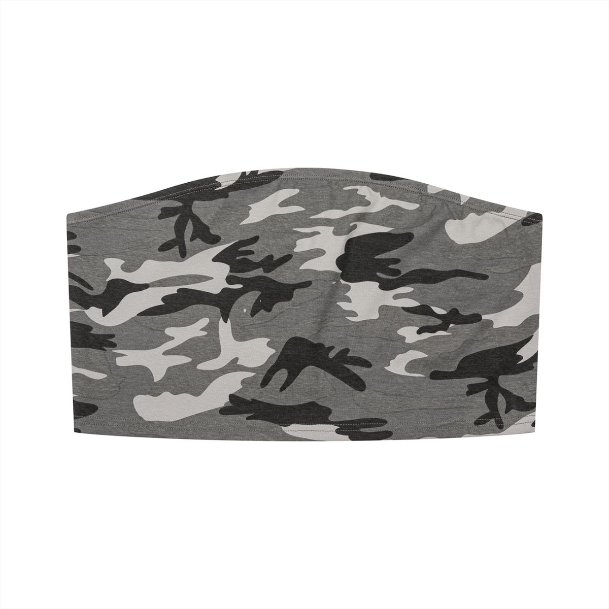 Women's Camo Cropped Tube Top in gray camo
