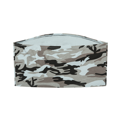 Women's Camo Cropped Tube Top in light blue camo, alternate angle