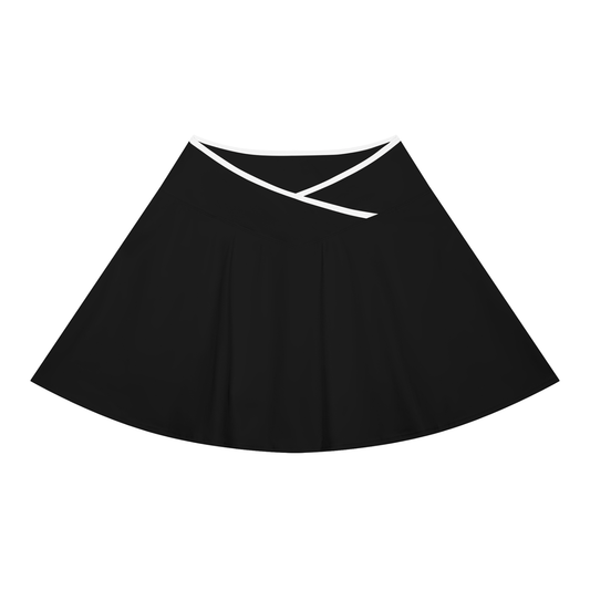 Women's Color Block A-Line Skirt in black