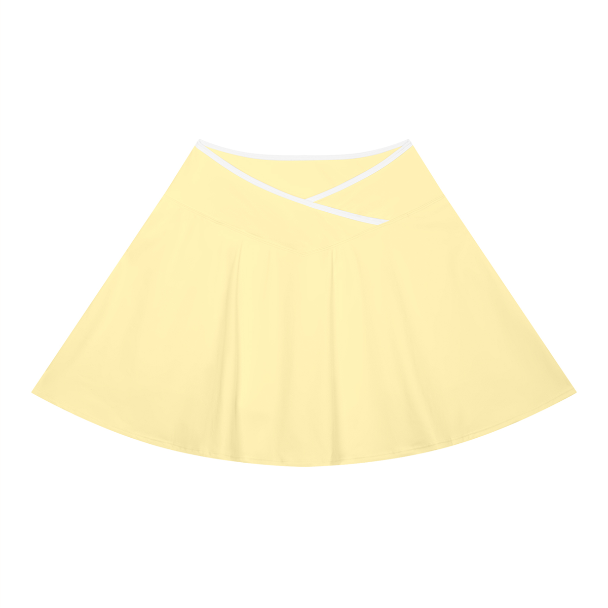 Women's Color Block A-Line Skirt in light yellow