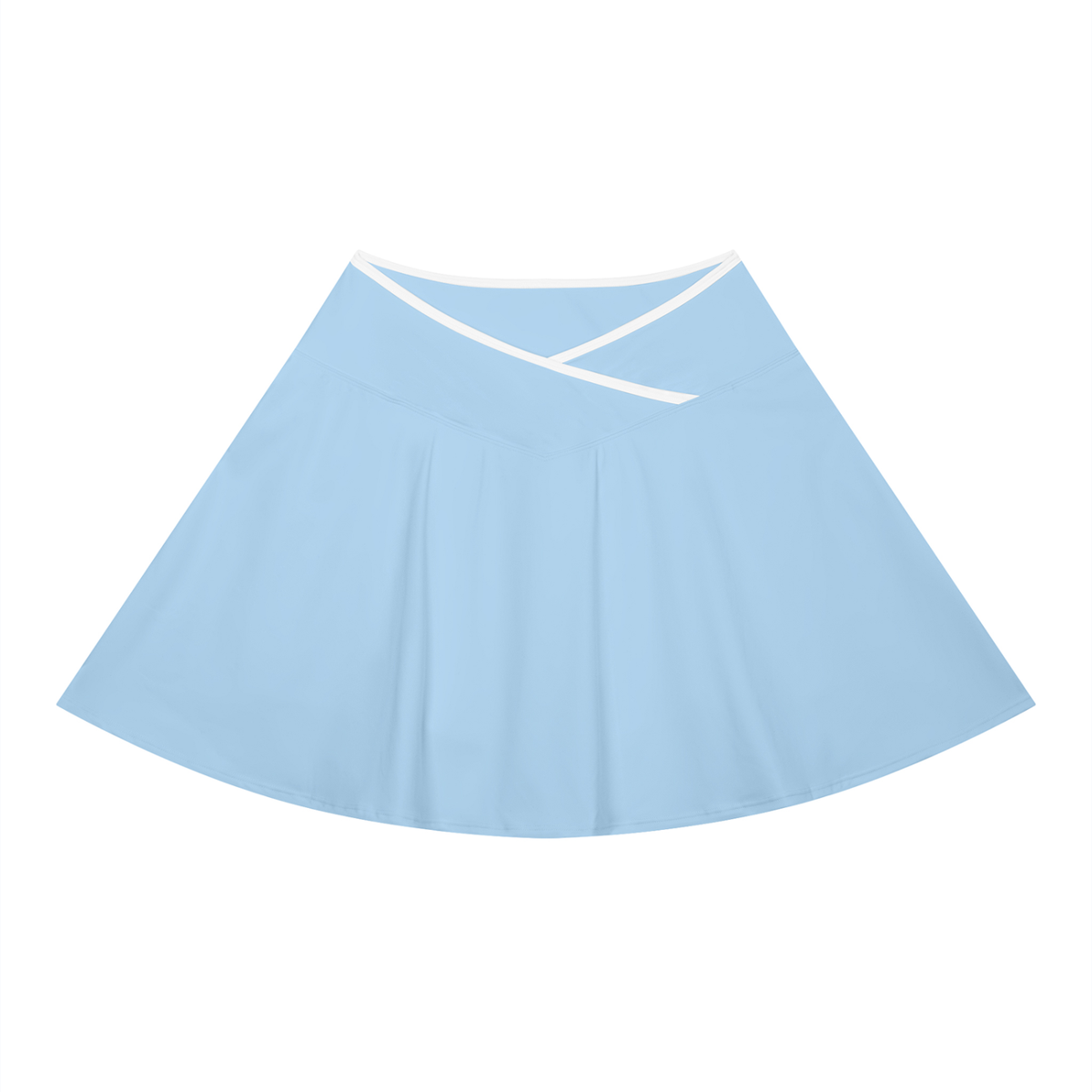 Women's Color Block A-Line Skirt in sky blue