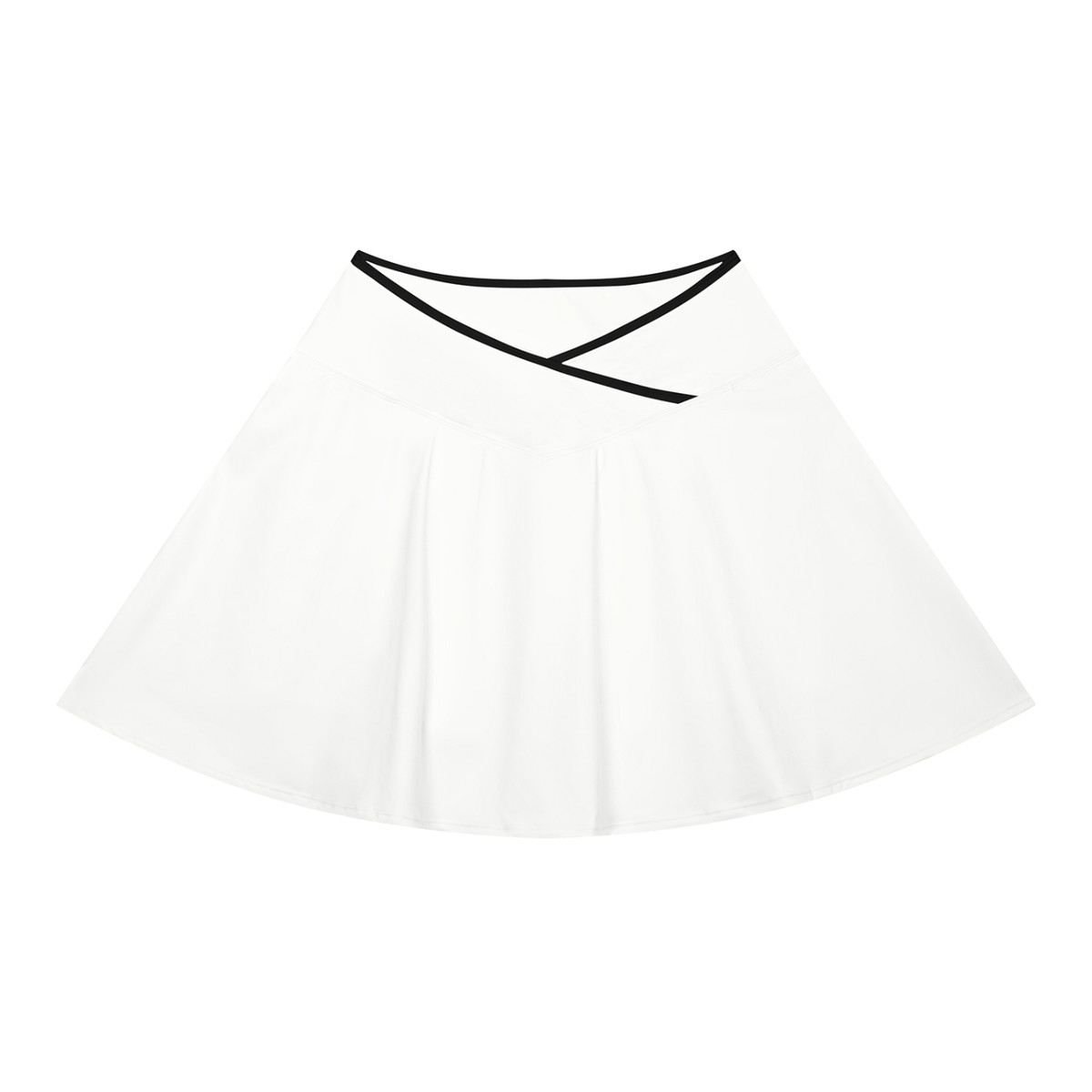 Women's Color Block A-Line Skirt in white