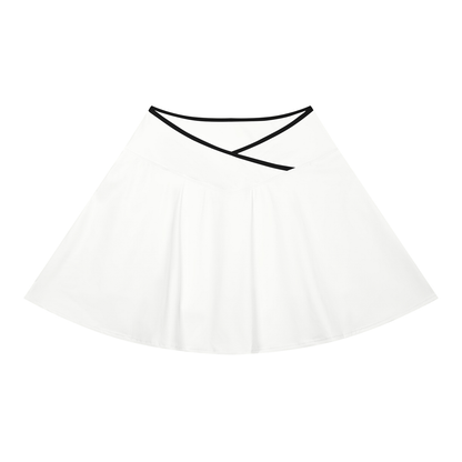 Women's Color Block A-Line Skirt in white