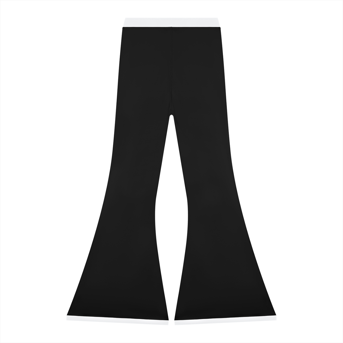Women's Color Block Flared Yoga Leggings in black, alternate angle