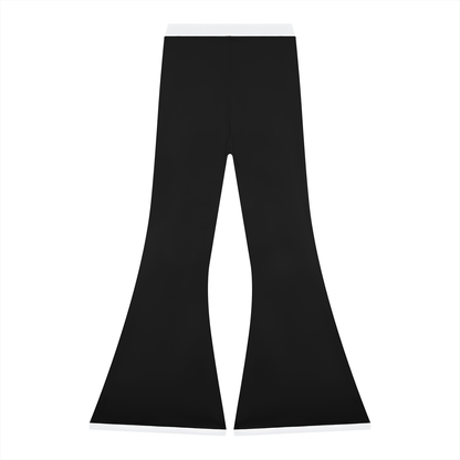 Women's Color Block Flared Yoga Leggings in black, alternate angle
