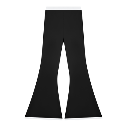 Women's Color Block Flared Yoga Leggings in black