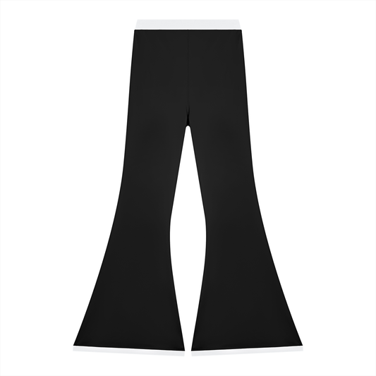 Women's Color Block Flared Yoga Leggings in black
