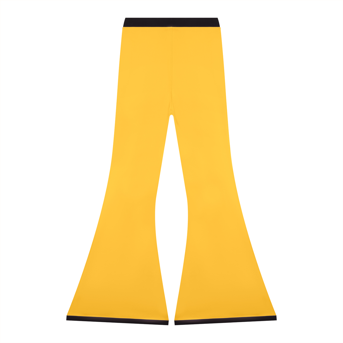 Women's Color Block Flared Yoga Leggings in yellow, alternate angle