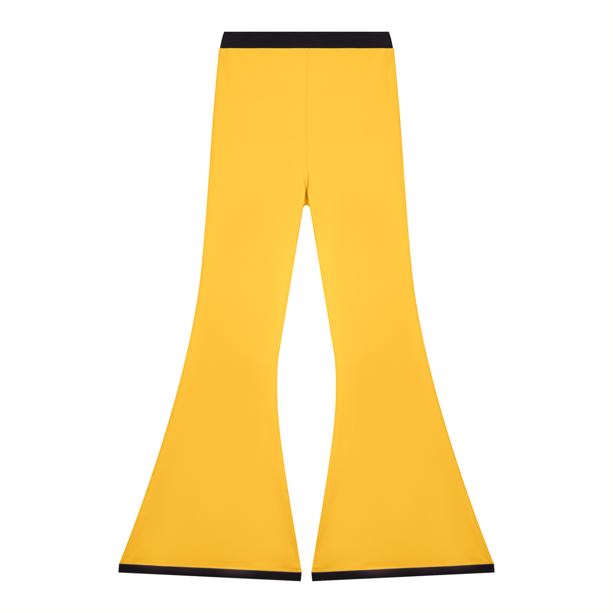 Women's Color Block Flared Yoga Leggings in yellow