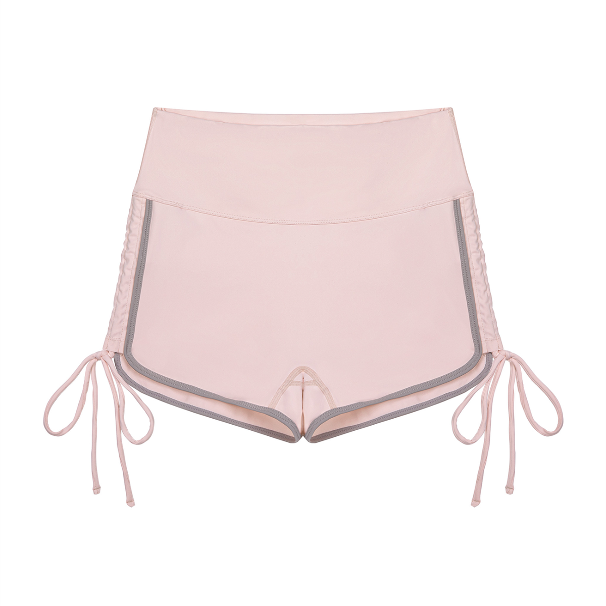 Women's Color Block High Waisted Yoga Shorts in light pink