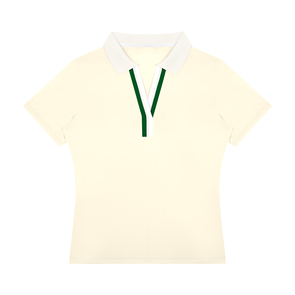 Women's Color Block Polo Shirt in beige