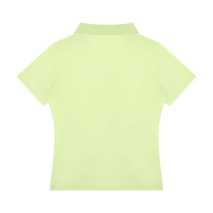 Women's Color Block Polo Shirt in light green, alternate angle