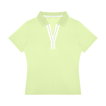 Women's Color Block Polo Shirt in light green