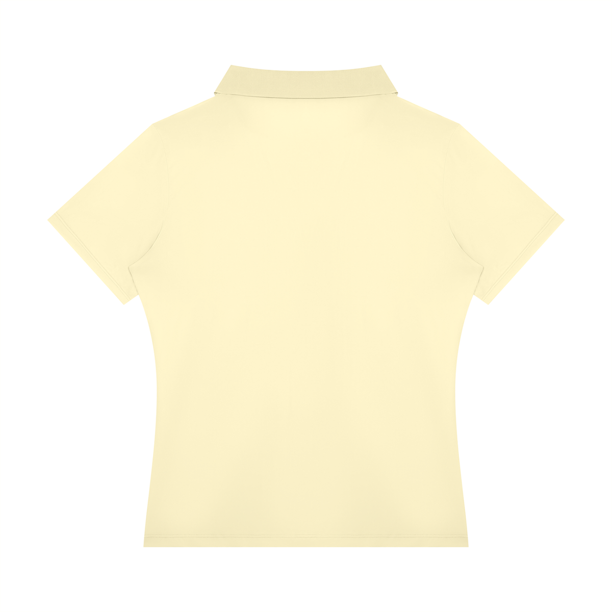 Women's Color Block Polo Shirt in light yellow, alternate angle