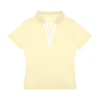Women's Color Block Polo Shirt in light yellow