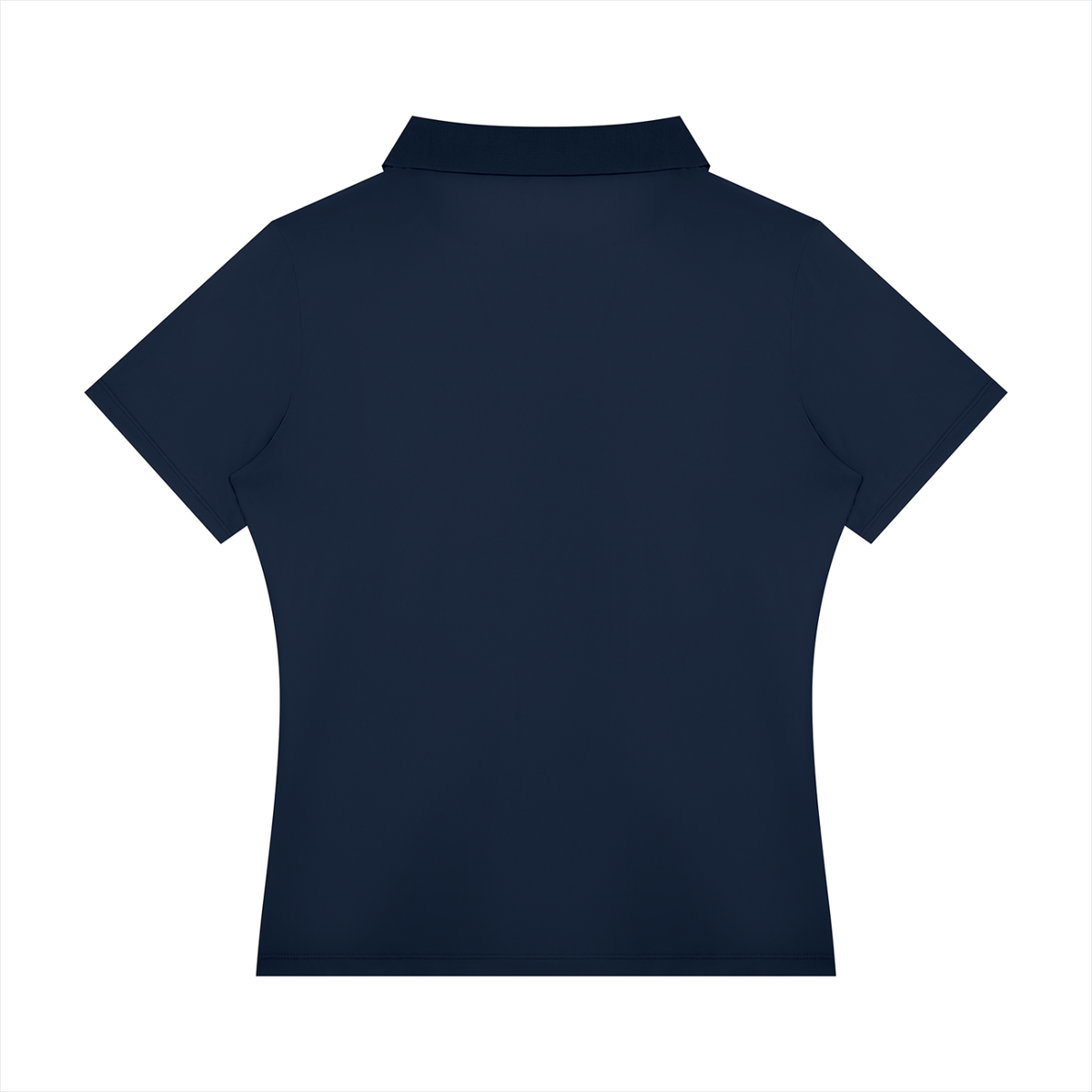 Women's Color Block Polo Shirt in navy blue, alternate angle